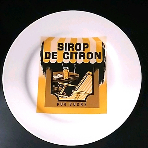 π SIROP DE CITRON or APRICOT PLATE Rosanna Retired 8β POP ART FUNKY DECOR - Picture 3 of 16
